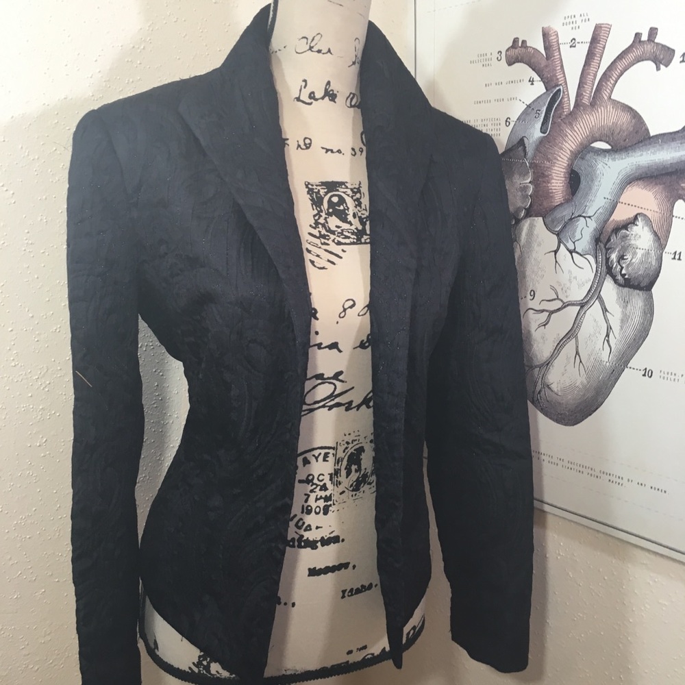 Lafayette 148 Blazer Glitter silk wool Quilted